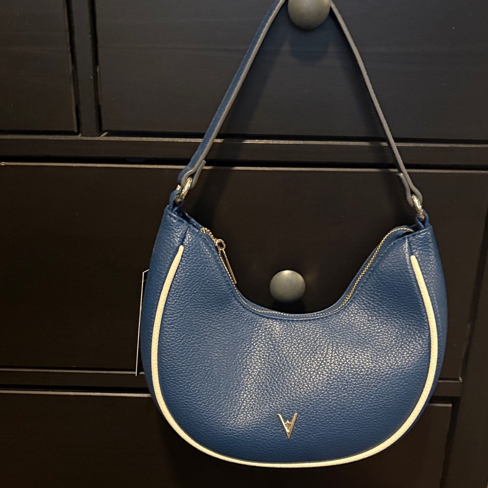 Vanessa Williams blue crescent shoulder bag